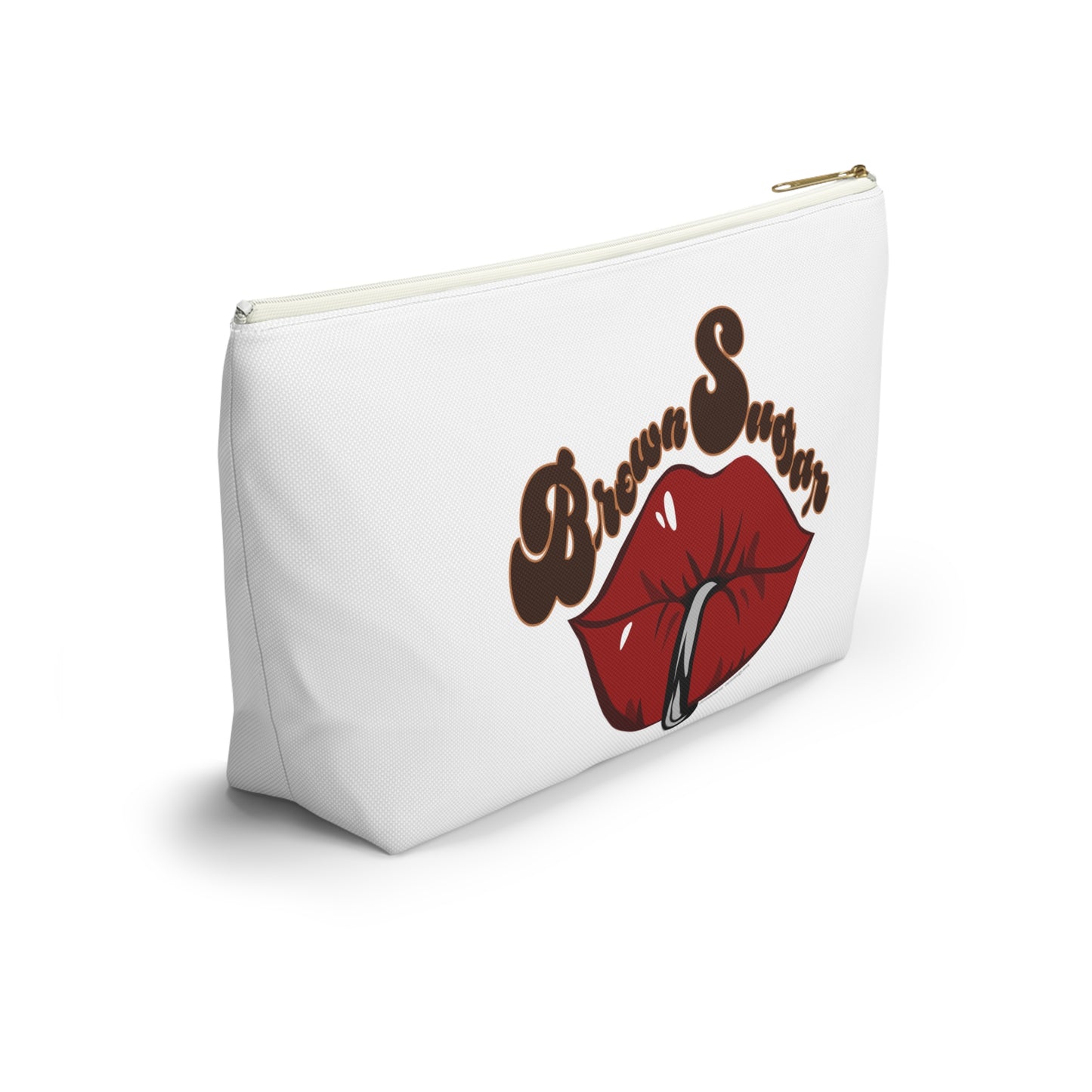 White Accessory Pouch w T-bottom