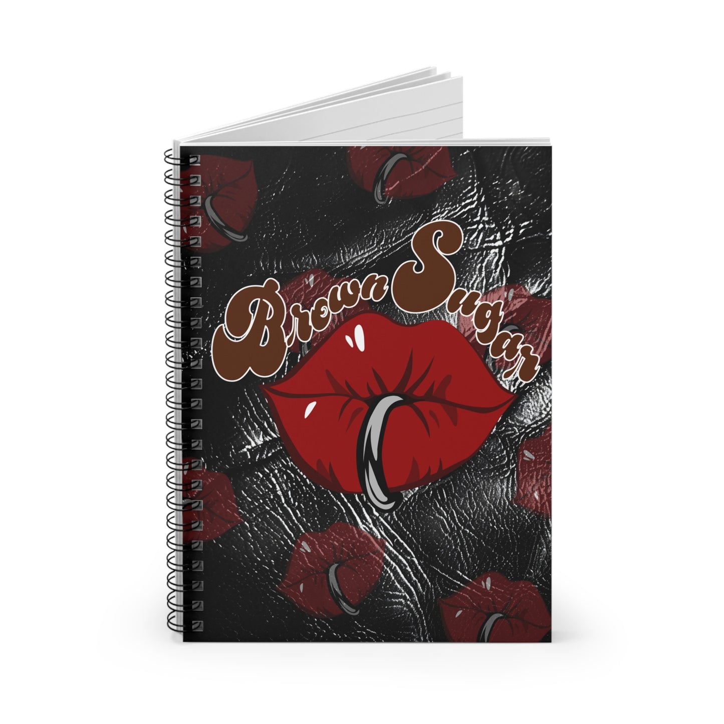 Black Leather Design Spiral Notebook